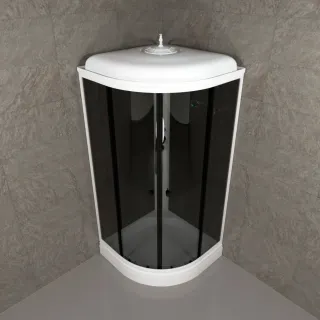 Душевая кабина Triton Грэй Щ0000067302 90x90 см профиль чёрный стекло тонированное